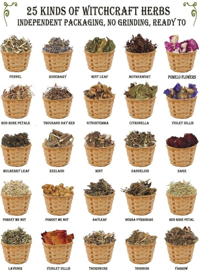 IRmm Witchcraft Supplies Kit, 85 PCS Wiccan Supplies and Tools, Include Dried Herbs, Crystal Jars, Colored Candles and Parchments, for Beginners Witches Pagan Altar Decor - Image 3